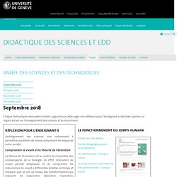Septembre 2018 - Didactique des sciences et EDD