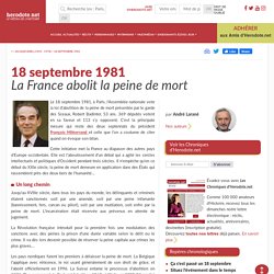 18 septembre 1981 - La France abolit la peine de mort - Herodote.net