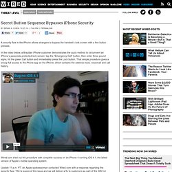 Secret Button Sequence Bypasses iPhone Security