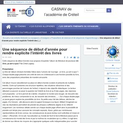 Une séquence de début d’année pour rendre explicite l'intérêt des livres