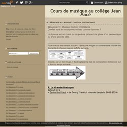 4e / Séquence n°4 : musique, fonction, circonstance - Cours de musique au collège Jean Macé