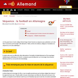 Séquence : le football en Allemagne - Allemand