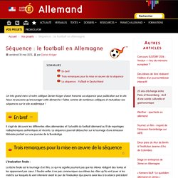 Séquence : le football en Allemagne - Allemand