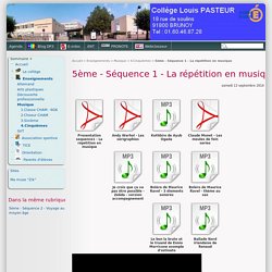 5ème - Séquence 1 - La répétition en musique - Collège Louis Pasteur BRUNOY