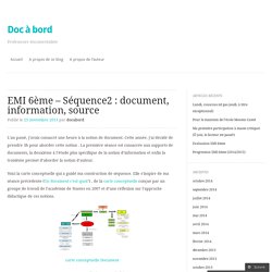 EMI 6ème – Séquence2 : document, information, source