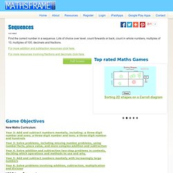 Mathsframe: 170+ quality interactive maths games for KS2 - Sequences