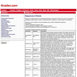 How to use sequences in Oracle (autonumber)