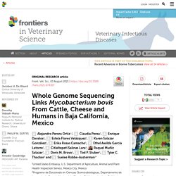 FRONT. VET. SCI. 03/08/21 Whole Genome Sequencing Links Mycobacterium bovis From Cattle, Cheese and Humans in Baja California, Mexico