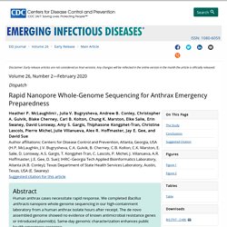 CDC EID - FEV 2020 - Rapid Nanopore Whole-Genome Sequencing for Anthrax Emergency Preparedness