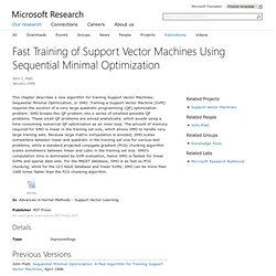 Fast Training of Support Vector Machines Using Sequential Minimal Optimization