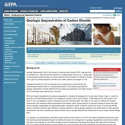 EPA Geologic Sequestration of CO2