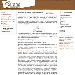 Serena - OCDE/FAO : Croissance verte et agriculture
