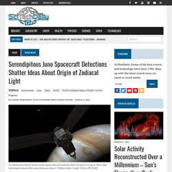 Serendipitous Juno Spacecraft Detections Shatter Ideas About Origin of Zodiacal Light