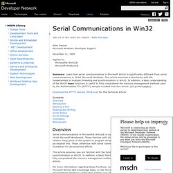 Serial Communications in Win32