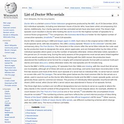 List of Doctor Who serials