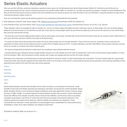 Series Elastic Actuators