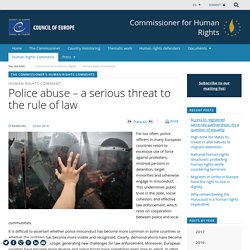 Les violences policières – une menace grave pour l’Etat de droit - Le carnet des droits de l'homme - Commissaire aux droits de l'homme