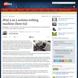 iPad 2 as a serious writing machine (how-to)