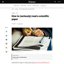 How to (seriously) read a scientific paper [a serious take]