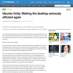 Ubuntu Unity: Making the desktop seriously efficient again