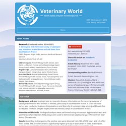 VETERINARY WORLD 02/04/21 Serological and molecular survey of Leptospira spp. infections in wild boars and red foxes from Southeastern France