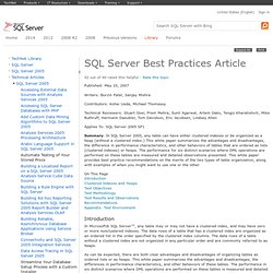 SQL Server Best Practices Article