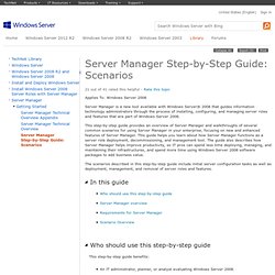 Server Manager Step-by-Step Guide: Scenarios