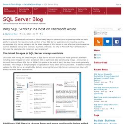 Why SQL Server runs best on Microsoft Azure - SQL Server Team Blog