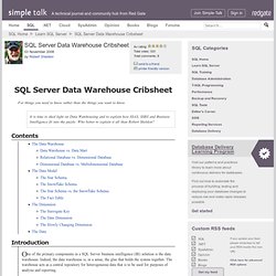SQL Server Data Warehouse Cribsheet