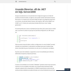 Usando librerías .dll de .NET en SQL-Server2008