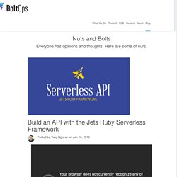 Build an API with the Jets Ruby Serverless Framework - BoltOps Blog