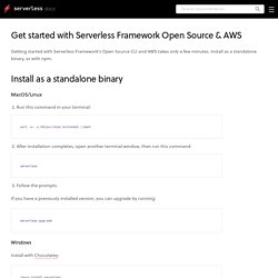 Serverless Getting Started Guide