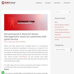 Servermascot E Store for Server Management wows its customers
