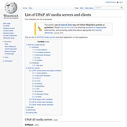 List of UPnP AV media servers and clients