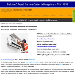 Daikin AC repair service centre in Bangalore