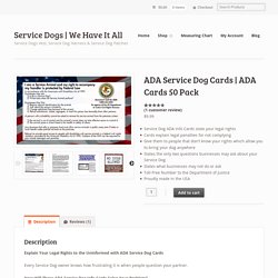 ADA Service Dog Cards