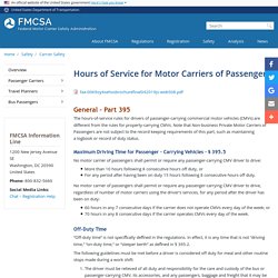 Hours of Service for Motor Carriers of Passengers