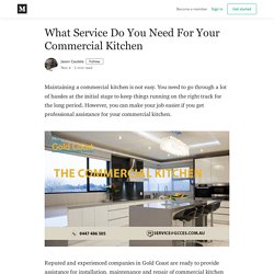 What Service Do You Need For Your Commercial Kitchen