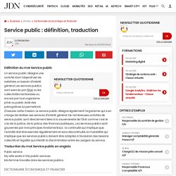 Service public : définition, traduction