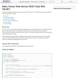 Make Yahoo! Web Service REST Calls With VB.NET