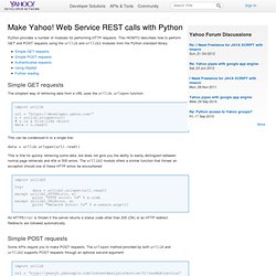 Make Yahoo! Web Service REST calls with Python