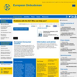 At your service - Who can help you?»European Ombudsman