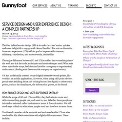 Service design and User Experience design: a complex partnership