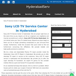 Sony LCD TV Service Center in Hyderabad