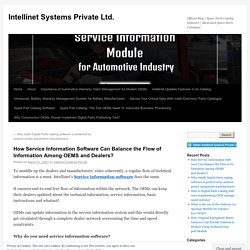 How Service Information Software Can Balance the Flow of Information Among OEMS and Dealers?