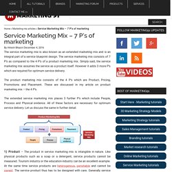 Service Marketing Mix - 7Ps of marketing mix
