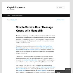 Simple Service Bus / Message Queue with MongoDB