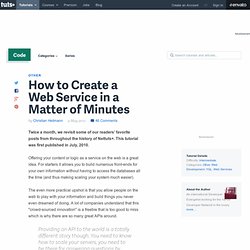 How to Create a Web Service in a Matter of Minutes