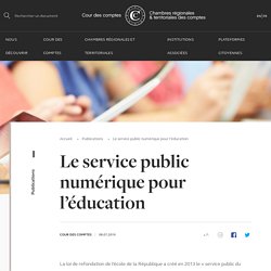 Le service public numérique pour l’éducation