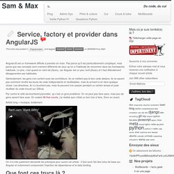 Service, factory et provider dans AngularJS